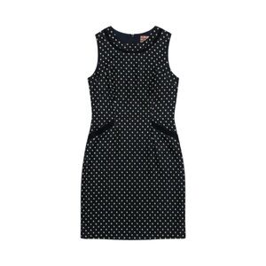 Boden Dress Women’s Size 4 US Long Black Ivory Deborah Tweed‎ Wool Shift